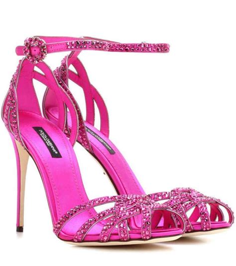 sandali alti gioiello fucsia dolce gabbana|Heeled sandals, jeweled sandals, and wedges .